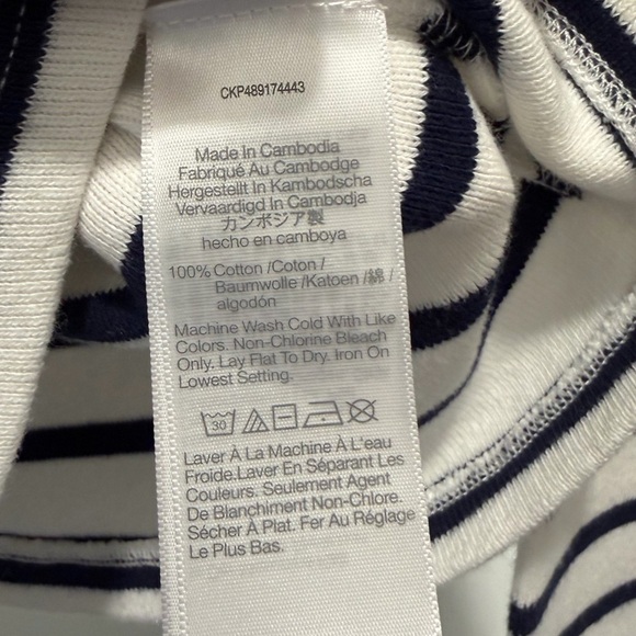 NWT Madewell Ribbed Zip-Front Tee in winter white stripe size M NS577 - Picture 13 of 13